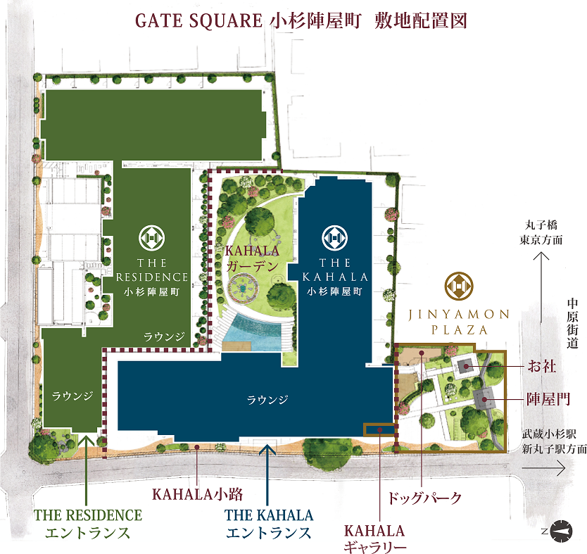 GATE SQUARE 小杉陣屋町 敷地配置図